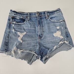 Abercrombie & Fitch Blue Distressed Jean Shorts